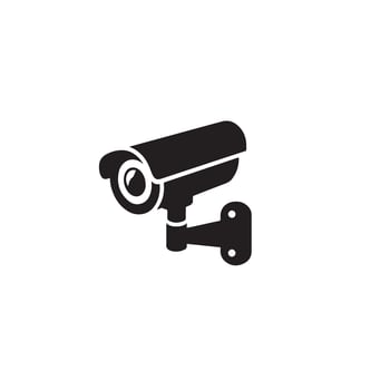 CC camera silhouette. CC TV camera logo, cc camera black icon. vector