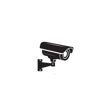 CC camera silhouette. CC TV camera logo, cc camera black icon. vector