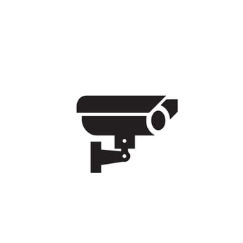 CC camera silhouette. CC TV camera logo, cc camera black icon. vector
