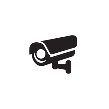CC camera silhouette. CC TV camera logo, cc camera black icon. vector