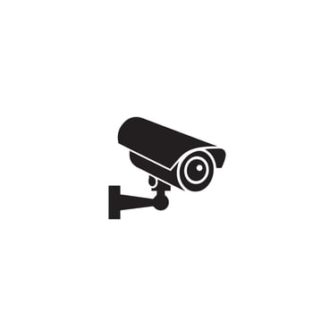 CC camera silhouette. CC TV camera logo, cc camera black icon. vector