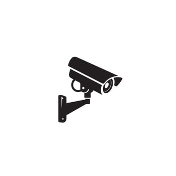 CC camera silhouette. CC TV camera logo, cc camera black icon. vector