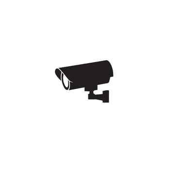 CC camera silhouette. CC TV camera logo, cc camera black icon. vector
