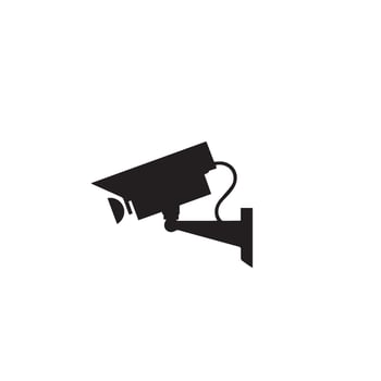 CC camera silhouette. CC TV camera logo, cc camera black icon. vector