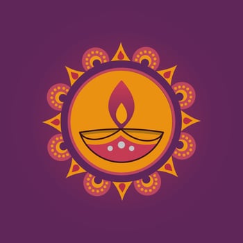 Indian festival Happy Diwali with Diwali props, holiday Background, Diwali celebration greeting card, illustration vector