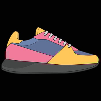 sneakers shoes for training, sneakers shoe illustration. Sneakers color full. vector