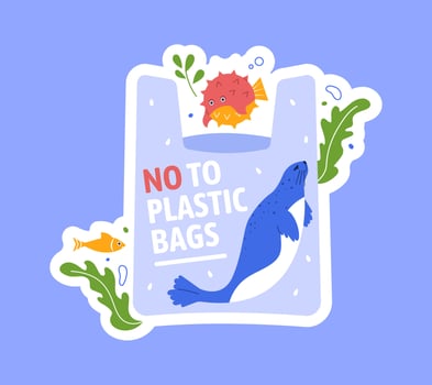 No plastic bag in sea and ocean vector
