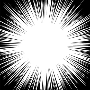 Circular radial black white stipe in pop art style vector