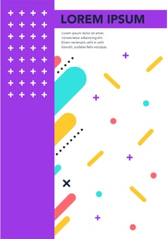 Cross and stroke, dot elements memphis, social pattern vector