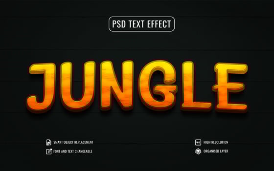 jungle 3d text effect with green background psd