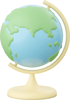 Globe, 3d illustration of travel equipments png