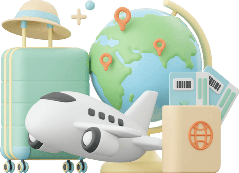 3d illustration of travel essentials png
