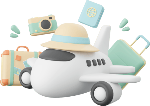 3d illustration of travel essentials png