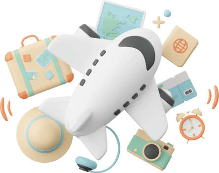 3d illustration of travel essentials png