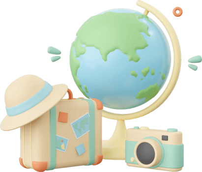 3d illustration of travel essentials png