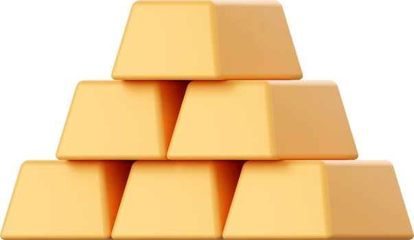 Gold bar, 3d illustration of Investment concept png