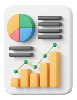 Stocks report, 3d illustration of Investment concept png