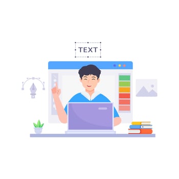 Graphic designer work on desk illustration. vector