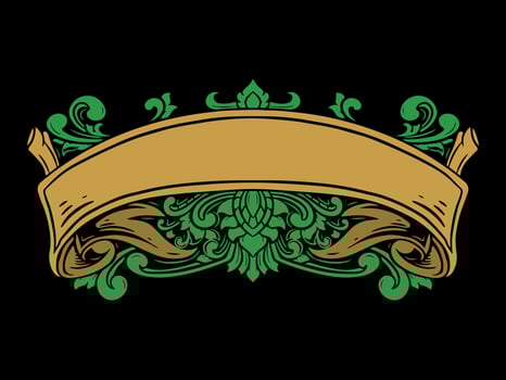 luxury ribbon ornament floral vintage vector