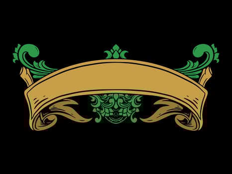 luxury ribbon ornament floral vintage vector