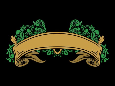 luxury ribbon ornament floral vintage vector