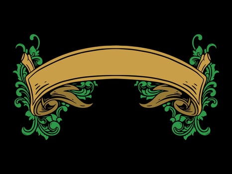 luxury ribbon ornament floral vintage vector