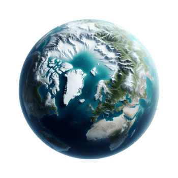 The earth is shown in a transparent background png