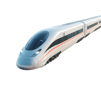 High speed train on a transparent background png