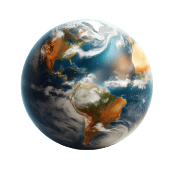 Earth globe isolated from background png