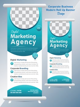 Modern Corporate Business Roll Up Banner template Design vector