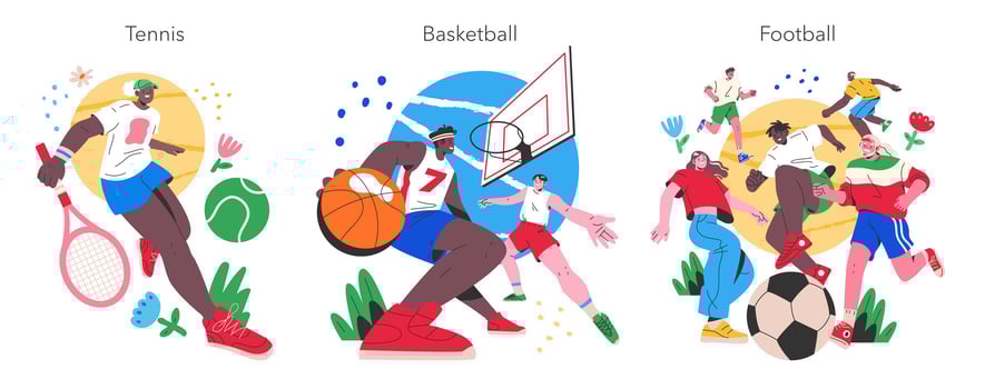 Summer Sports Activities. Flat Illustration vector