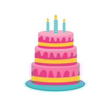 birthday cake with candles vector