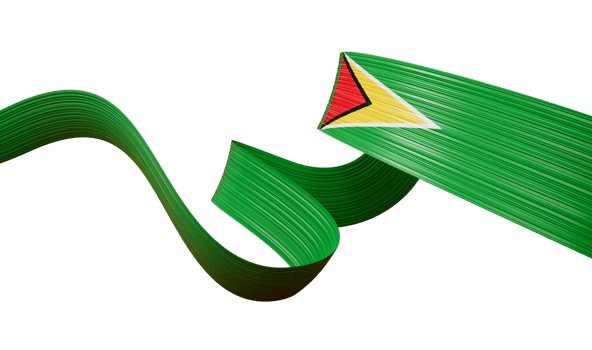 3d Flag Of Guyana Country, 3d Wavy Shiny Ribbon , 3d illustration png