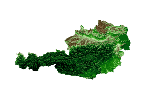Austria Topographic Map 3d realistic map Color 3d illustration png
