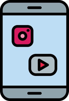 Social Media Line Filled Icon Design vector