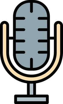 Microphone Line Filled Icon Design vector
