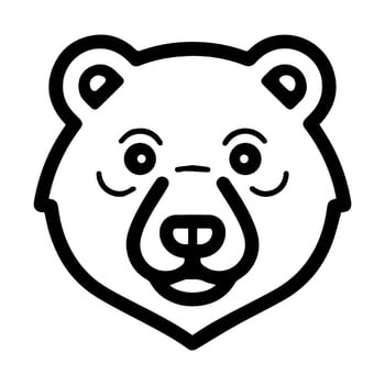 Gourmand Bear logo or modern line icon. line art and icon design with bold outline. Black and white Pixel Perfect minimalistic symbol isolate white background. Creative logotype vector