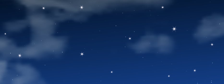 Night sky with clouds and many stars vector