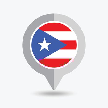 Puerto Rico Location Pin Icon Illustration vector