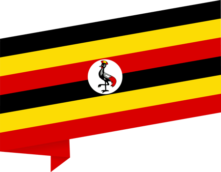 Uganda flag wave png
