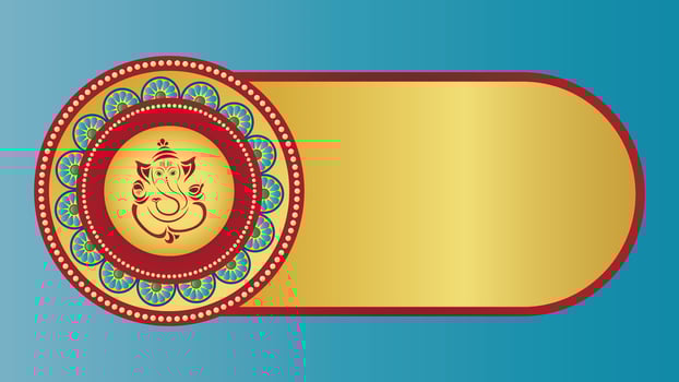 Hindu God Ganesha Vinayaga Ganapati with traditional background illustration vector