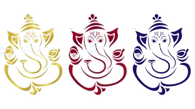 colourful multiple Vinayagar Ganapati illustration vector