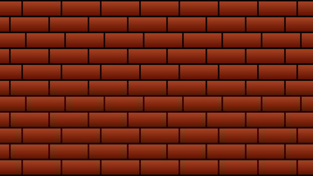 Red Brick wall texture with spotlight. Vintage Textured Background in cartoon style. illustration vector