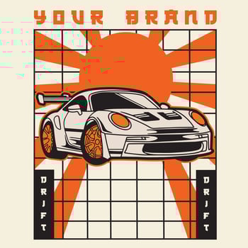 Car Illustration For Conceptual Design. Suitable for posters, stickers, t-shirt prints, and banners vector