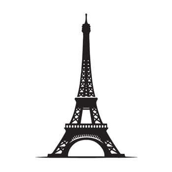 Silhouette of the Eiffel Tower vector