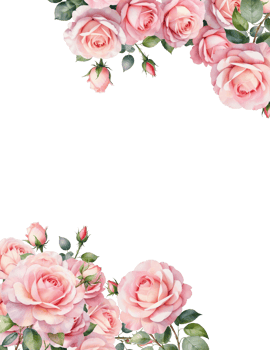 frame and border with roses flower png