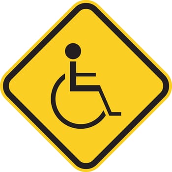 simple disability road sign vector