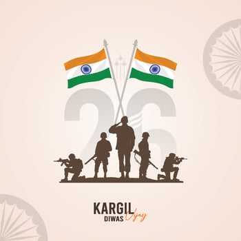 Kargil Vijay Diwas, illustration. , Art. Social Media Poster, vector