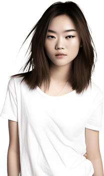 Korean female fashion model transparent background png