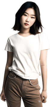 Korean female fashion model transparent background png